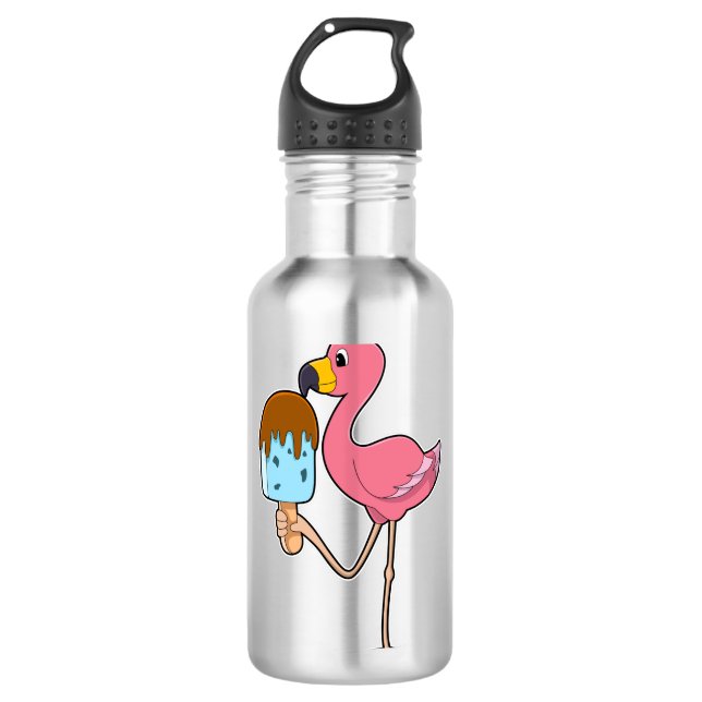 Flamingo with Popsicle 710 Ml Water Bottle (Front)