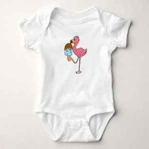 Flamingo with Popsicle Baby Bodysuit