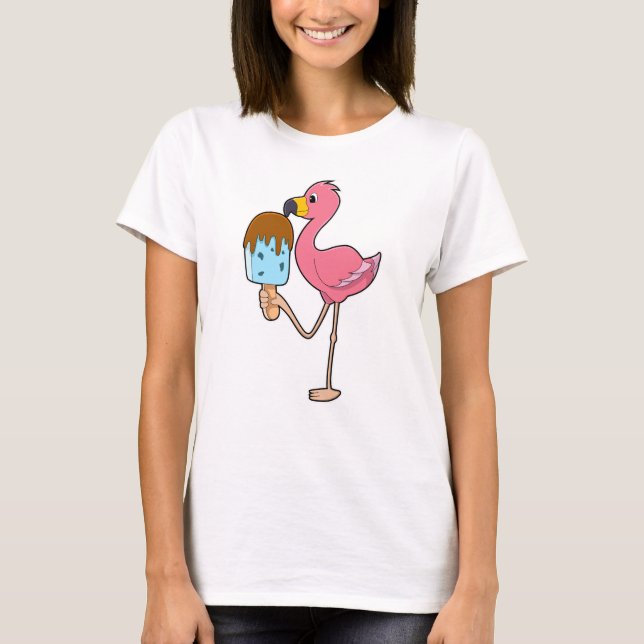Flamingo with Popsicle T-Shirt (Front)