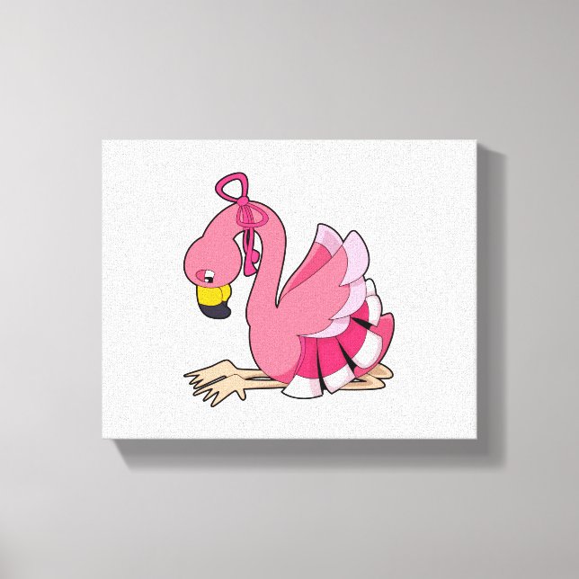Flamingo with Ribbon Canvas Print (Front)
