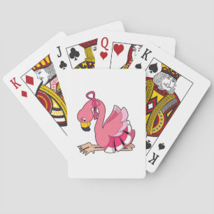 Flamingo with Ribbon Playing Cards