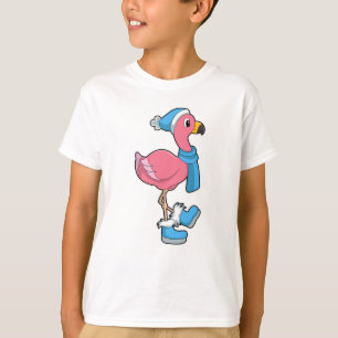 Flamingo with Scarf & Hat T-Shirt