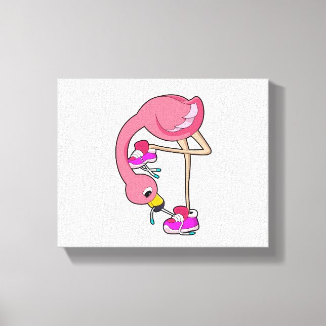 Flamingo with Shoes Canvas Print (Front)