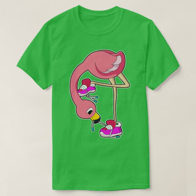 Flamingo with Shoes T-Shirt (Design Front)