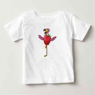 Flamingo with Strawberry Baby T-Shirt
