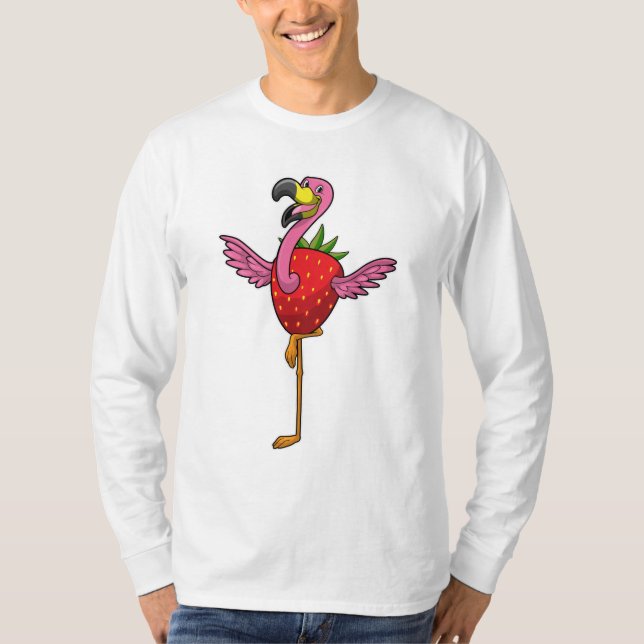 Flamingo with Strawberry T-Shirt (Front)