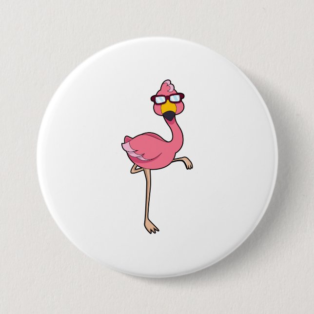 Flamingo with Sunglasses 7.5 Cm Round Badge (Front)