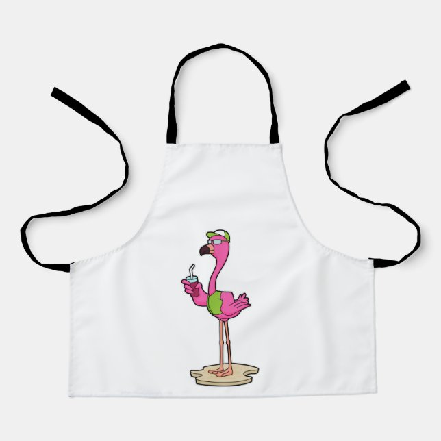 Flamingo with Sunglasses & Cap Apron (Front)