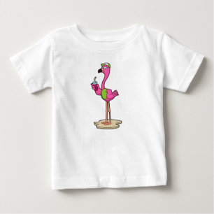 Flamingo with Sunglasses & Cap Baby T-Shirt