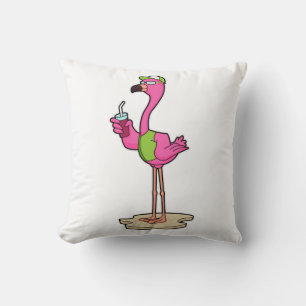 Flamingo with Sunglasses & Cap Cushion