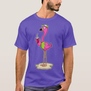 Flamingo with Sunglasses Cap T-Shirt