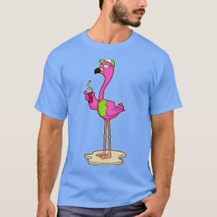 Flamingo with Sunglasses Cap T-Shirt