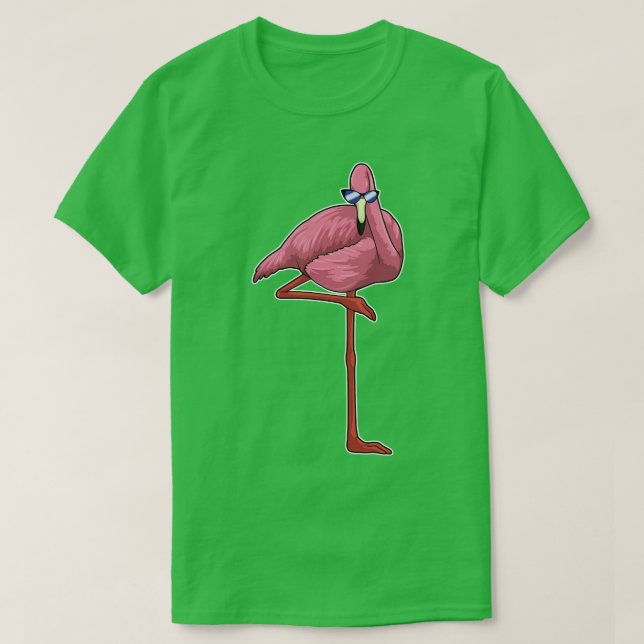 Flamingo with Sunglasses T-Shirt (Design Front)