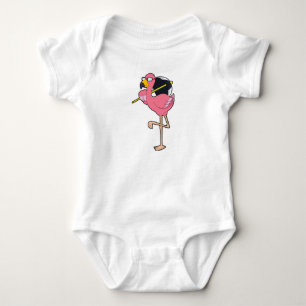 Flamingo with Umbrella Baby Bodysuit