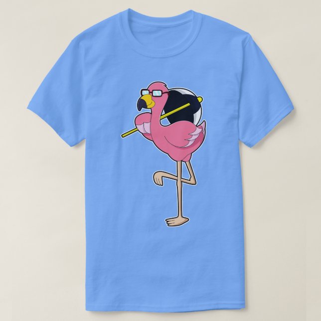 Flamingo with Umbrella T-Shirt (Design Front)