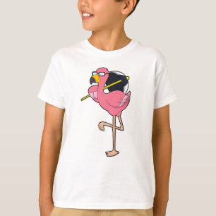 Flamingo with Umbrella T-Shirt
