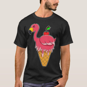 Flamingo with Waffle ice cream Apple T-Shirt