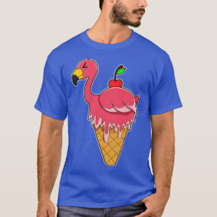Flamingo with Waffle ice cream Apple T-Shirt