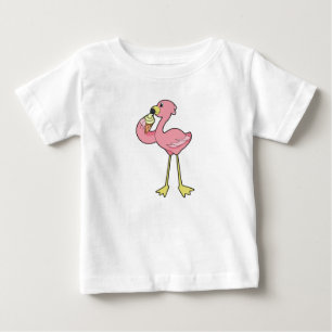 Flamingo with Waffle ice cream Baby T-Shirt