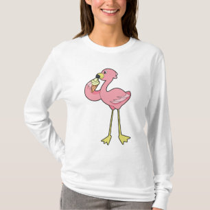 Flamingo with Waffle ice cream T-Shirt