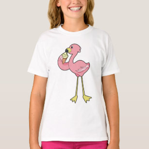 Flamingo with Waffle ice cream T-Shirt