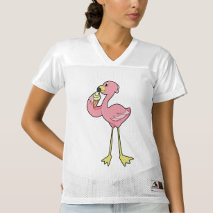 Flamingo with Waffle ice cream Women's Football Jersey