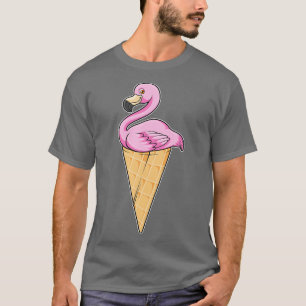 Flamingo with Waffle of Ice cream T-Shirt
