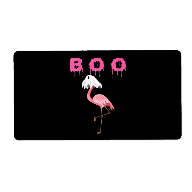 Flamingo | Womens Flamingo Boo Ghost Halloween (Front)
