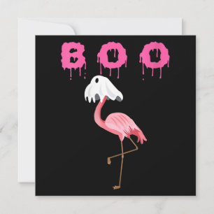 Flamingo   Womens Flamingo Boo Ghost Halloween Invitation