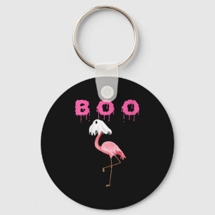 Flamingo Womens Flamingo Boo Ghost Halloween Key Ring