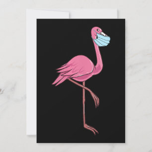 Flamingo Womens Flamingo In A Face Mask Holiday Card