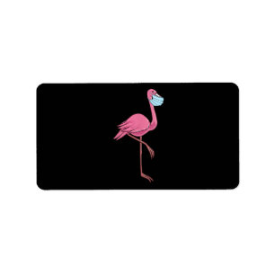Flamingo Womens Flamingo In A Face Mask Label
