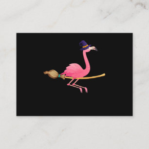 Flamingo Womens Funny Flamingo Witch Halloween Enclosure Card