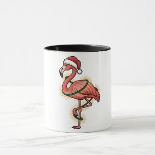 Flamingo Wrapped In Christmas Light Pink Bird Mug