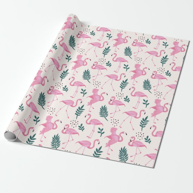 Flamingo Wrapping Paper (Unrolled)