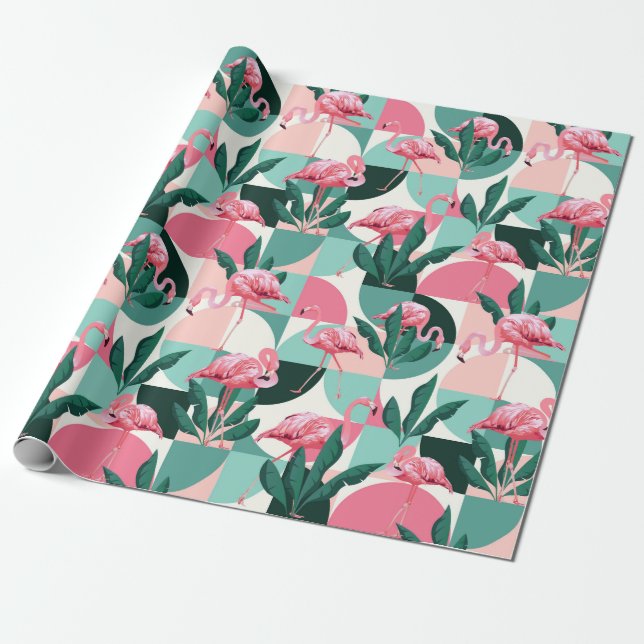 Flamingo Wrapping Paper (Unrolled)