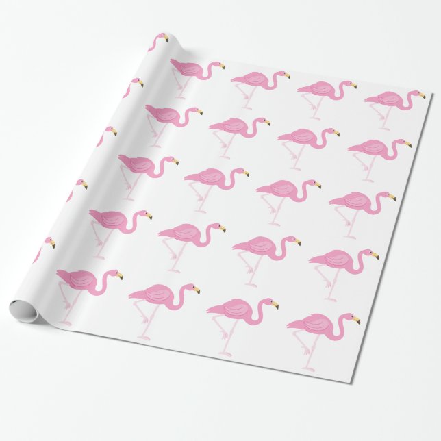 Flamingo Wrapping Paper (Unrolled)