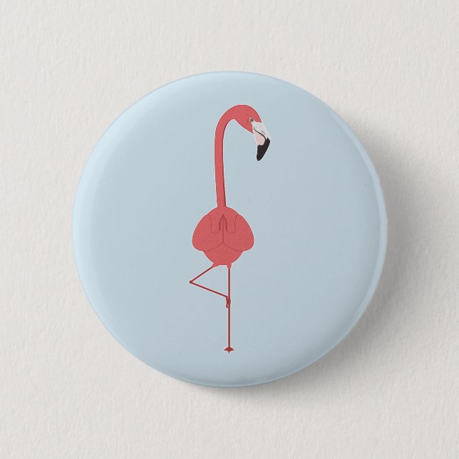 FLAMINGO YOGA 6 CM ROUND BADGE (Front)