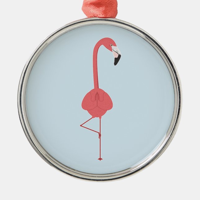 FLAMINGO YOGA METAL TREE DECORATION (Front)