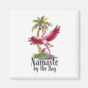 Flamingo Yoga Namaste By The Y Palm Trees Beach Vi Magnet