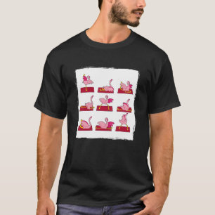 Flamingo Yoga Poses Meditation Workout Exercise Mo T-Shirt