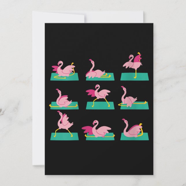 Flamingo Yoga Poses Meditation Workout Exercise Save The Date (Front)