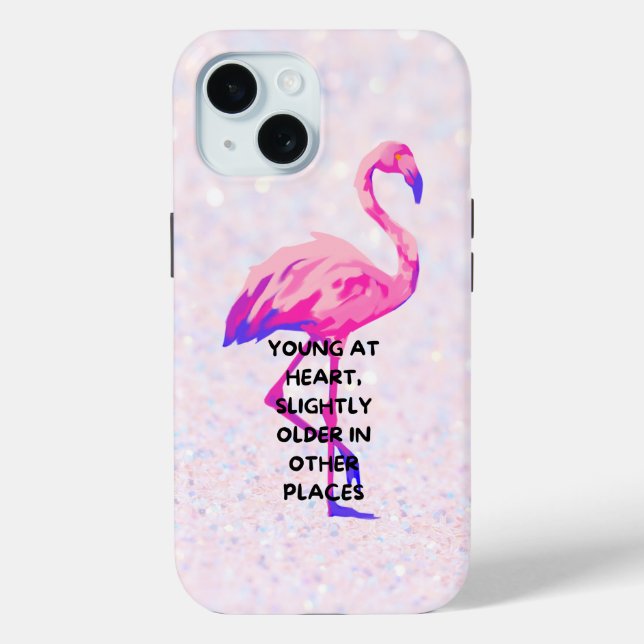 Flamingo Young At Heart Funny Saying Quote  Case-Mate iPhone Case (Back)