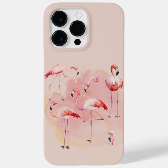 Flamingoes and Pink background  Case-Mate iPhone Case (Back)