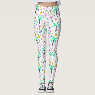 Flamingoes in Tropical Jungle Pattern  Leggings