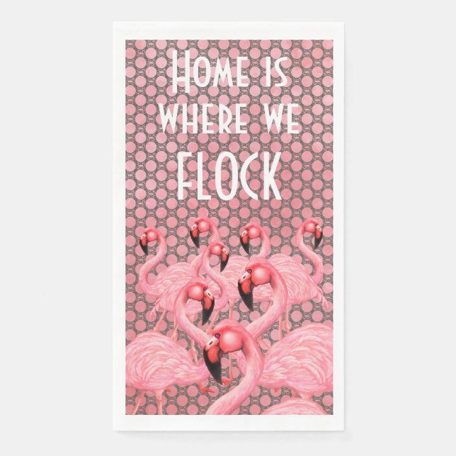 Flamingoes on Parade Napkin (Front)