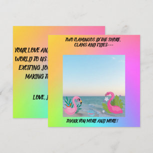 Flamingoes on the Ocean Baby Shower Thank You Card