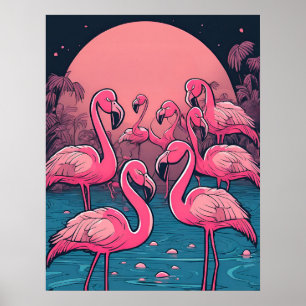 Flamingoes Print
