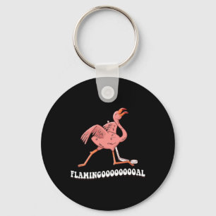 Flamingooooal Flamingo Ice Hockey Key Ring