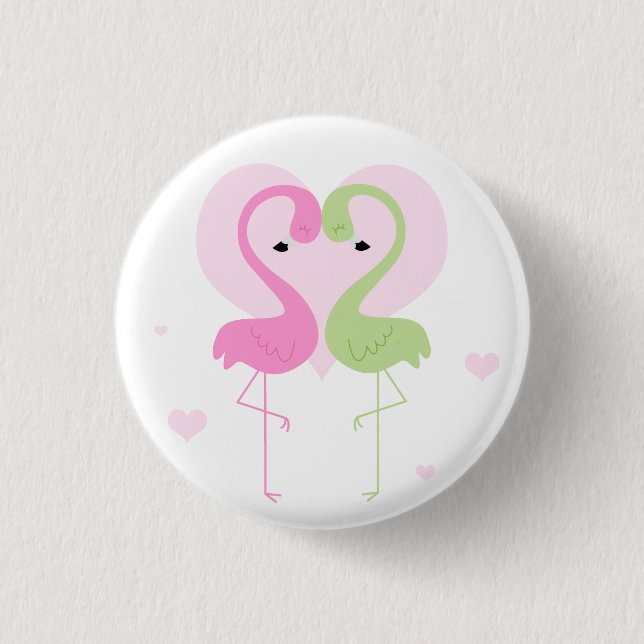 Flamingos 3 Cm Round Badge (Front)